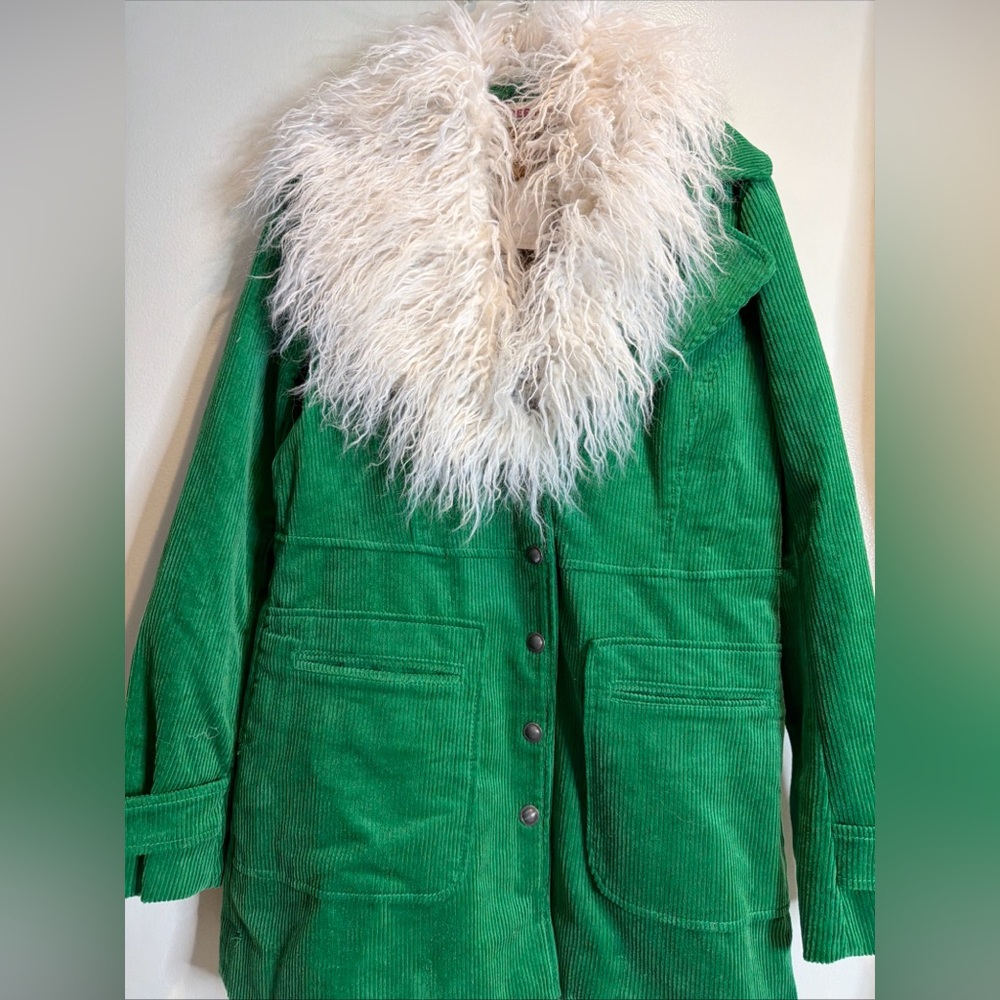 Free People Lady Lane Faux Fur Collar Corduroy Vintage Jacket S - Picture 4 of 7